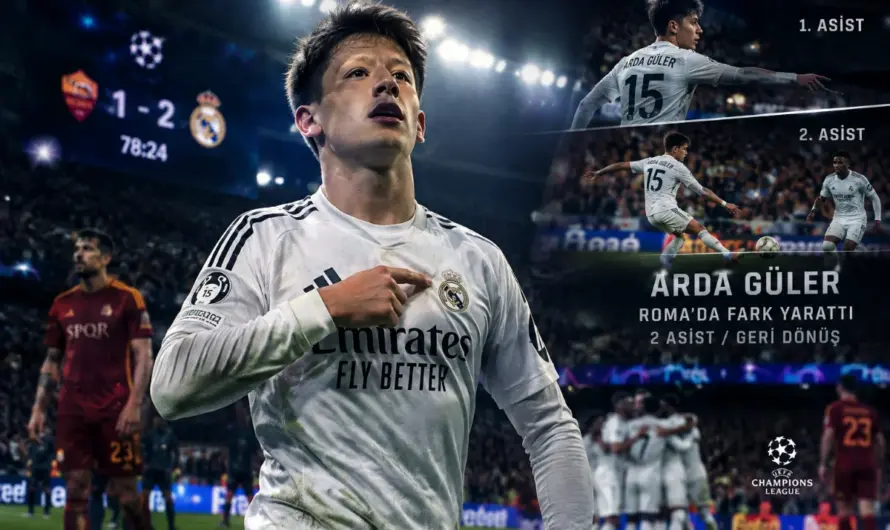 Roma’da Arda Güler Sihri: Real Madrid’i Yenilgiden Kurtaran Genç Deha